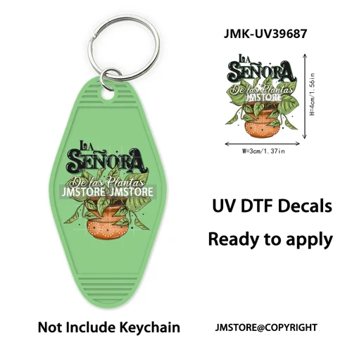 Mexican Conchas Ghost Spooky Halloween UV DTF Motel Keychain Wraps Ready To Apply Waterproof High Quality Hotel Keychain Decals