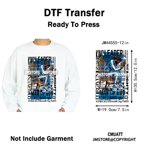 Bible Inspirational Quotes Black Prayer Men of God Religious Iron on Washable DTF Transfers Stickers Ready to Press for Textiles