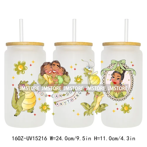 Princess Cartoon Magical Mirror Bow UV DTF Stickers Ready to Transfer Cup Wrap Custom Labels For Libbey Can Glass Tumblers Mugs