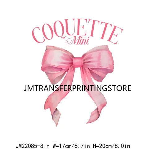 New Baseball Softball Sport Coquettee Mama Decals Pink Ribbon Bow Stanley Tumbler Iron On DTF Transfer Stickers For Sweatshirt