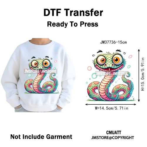 15cm 5.9in Kids Size Funny Pets Lovers Playful Panda Lion Chameleon Animal Iron on DTF Transfer Stickers Ready to Press for Bag
