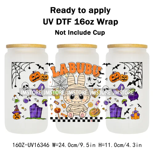 Spooky Doll Monster Characters UV DTF Stickers Fall Pumpkin Halloween Ready to Transfer Cup Wrap For Libbey Can Glass Tumblers