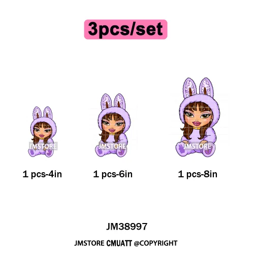 Colorful Monster Keychain Doll Character Designs Iron on DTF Washable Heat Transfers Stickers Ready to Press for T-shrits Bags