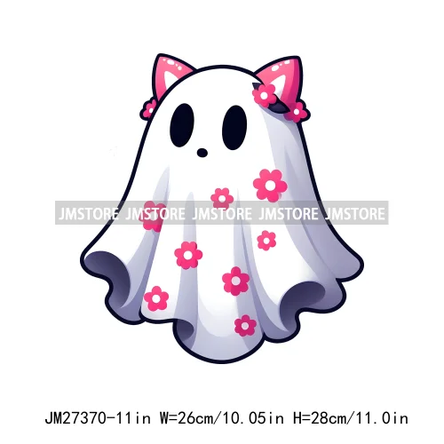 Funny Happy Death Watch Scary Movie Boo Ghost Halloween Vibes Thermal Logos DTF Iron On Heat Press Transfer Stickers For Clothes