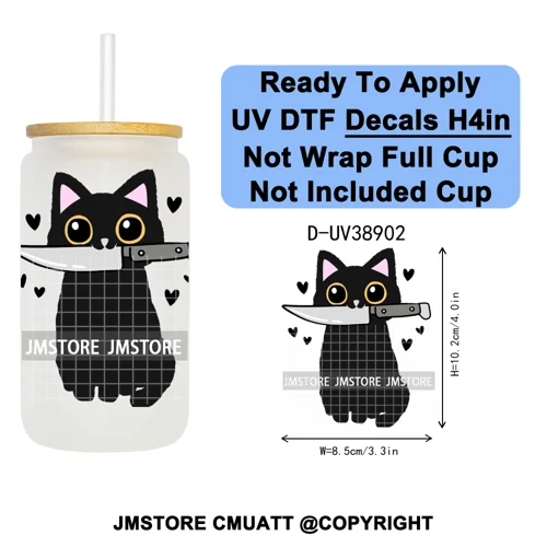 Fantasy Book Lover Gifts Positive Quotes UV DTF Decals Ready To Apply Waterproof Transfer Stickers For 16OZ Libbey Glass Can Cup