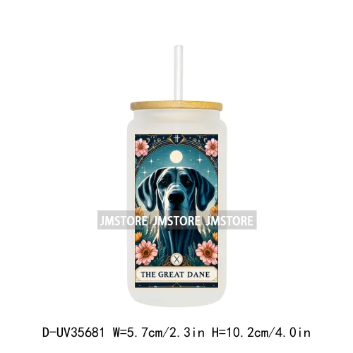 Dog Cat Animals Tarot Card UV Sticker Decals For Libbey Cold Cups Mugs Tumbler Transfer Stickers Waterproof High Quality Labels