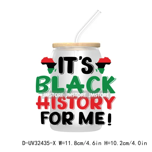 Black History Month Juneteenth African American UV Sticker Decals For Libbey Cold Cups Mugs Tumbler Transfer Stickers Waterproof