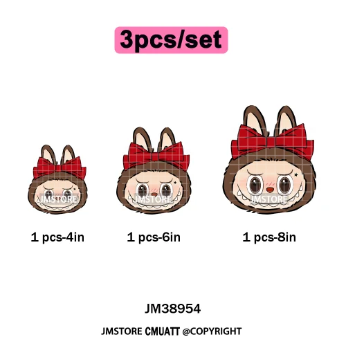 Coquette Bow Monster Doll Drinking Soda Bottle Thermal Printing Iron on DTF Washable Transfer Sticker Ready to Press for Clothes