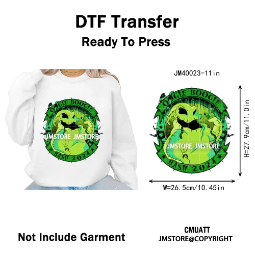 Halloween Horror Party Cartoon Friends Nightmare Spooky Vibes Iron on DTF Washable Transfers Stickers Ready to Press for Clothes