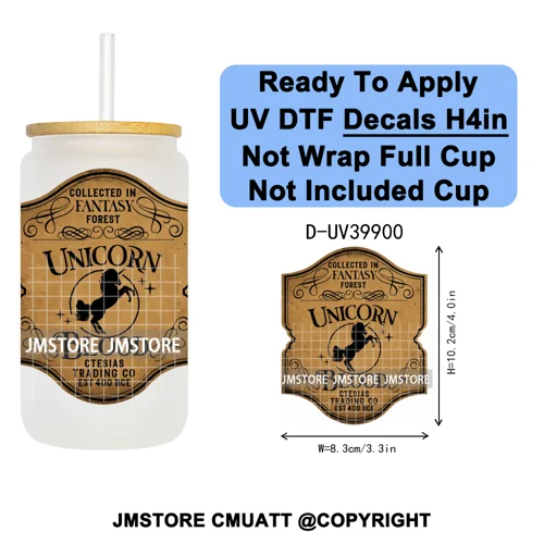 Spooky Halloween Witch Brew Bottle Label Set UV DTF Transfer Stickers Decals Ready To Apply Waterproof For 16OZ Libbey Glass Can