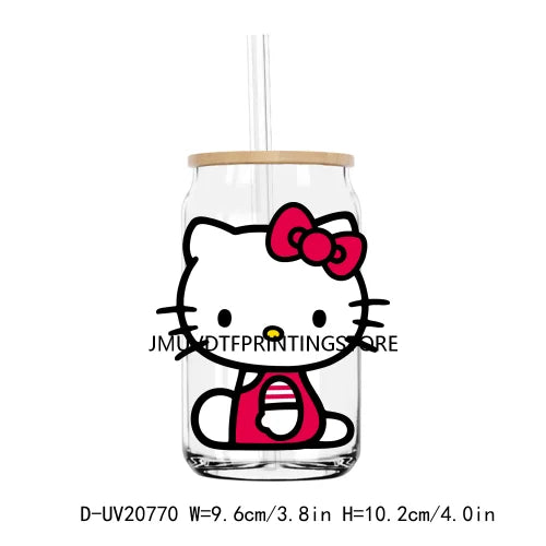 Popular Cartoon Character With Red Bow UV DTF Transfers Stickers Decals For Libbey Cold Cups Mugs Tumbler Waterproof DIY Logo
