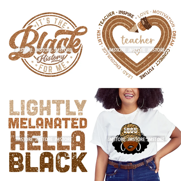 Black History Month Pride African Leader Melanin Queen Juneteenth Iron On DTF Transfers Stickers Ready To Press For Sweatshirts