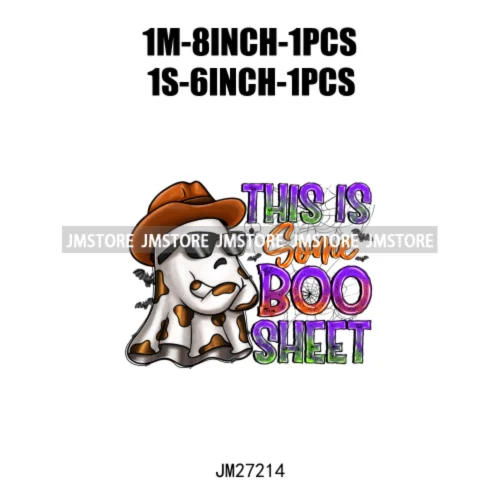 Sweet Spooky Ice Cream Season Ghost Boo Halloween Creepy People Trick Or Treat Candy DTF Iron On Transfers Stickers For T-shirts