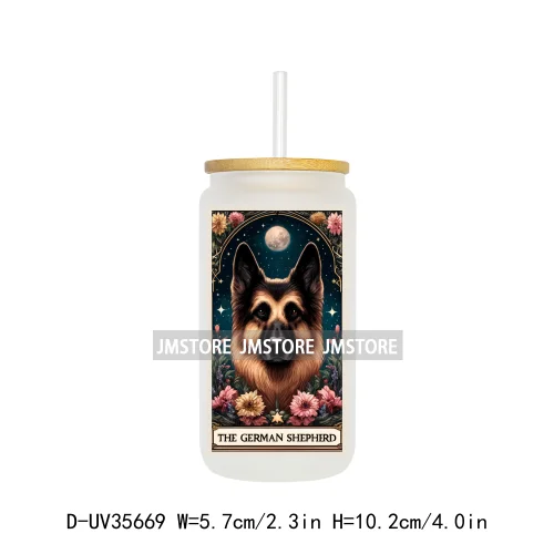 Dog Cat Animals Tarot Card UV Sticker Decals For Libbey Cold Cups Mugs Tumbler Transfer Stickers Waterproof High Quality Labels