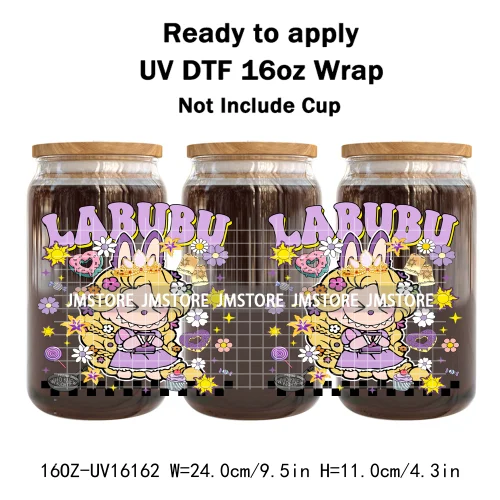 Colorful Cartoon Monster Dolls Princess UV DTF Stickers Ready To Transfer Cup Wrap Custom Labels For Libbey Can Glass Tumbler