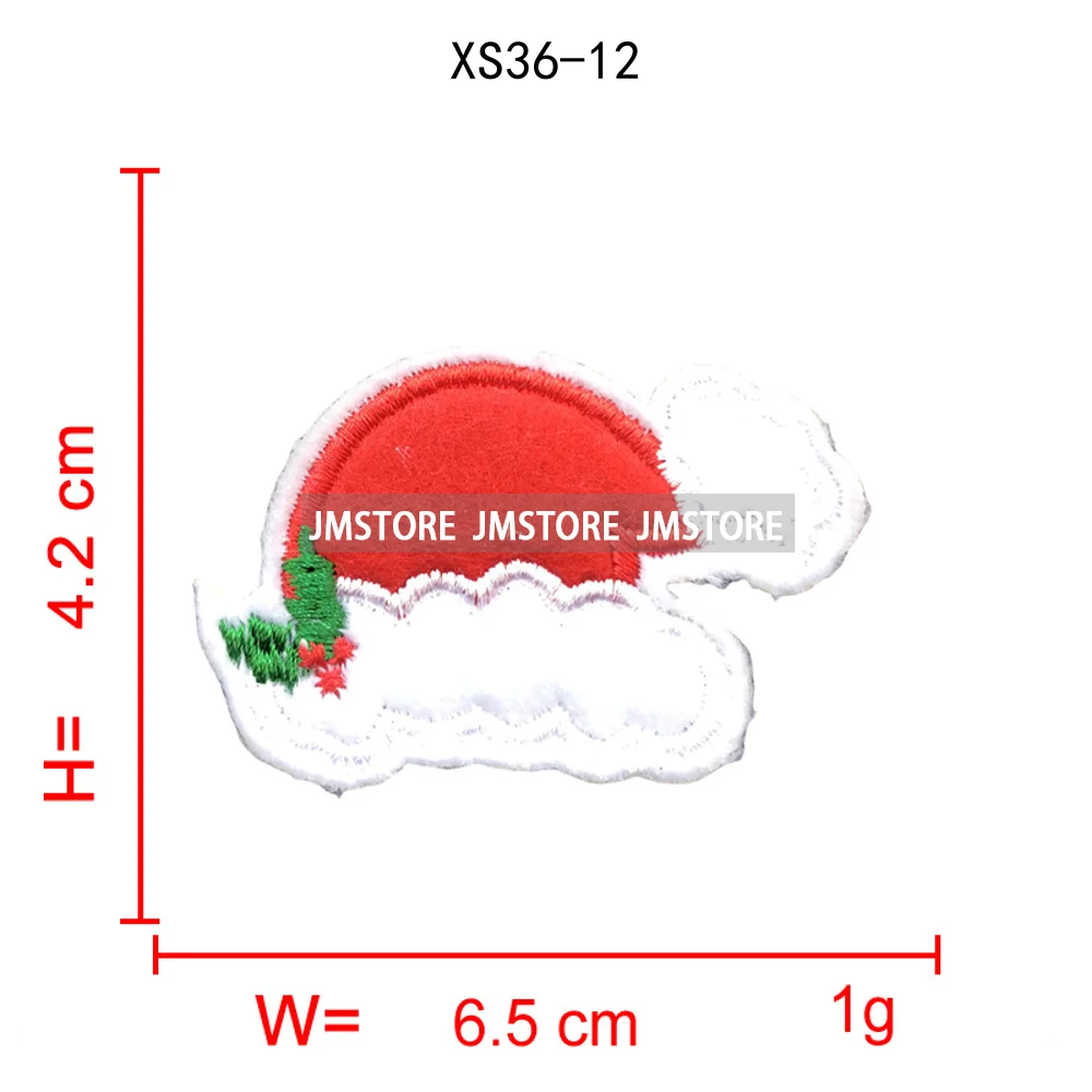 Merry Christmas Ho Ho Ho Santa Candy Canes Celebrate Festive Embroidery Appliques Iron on Sequins Patches for Sweatshirt Bags