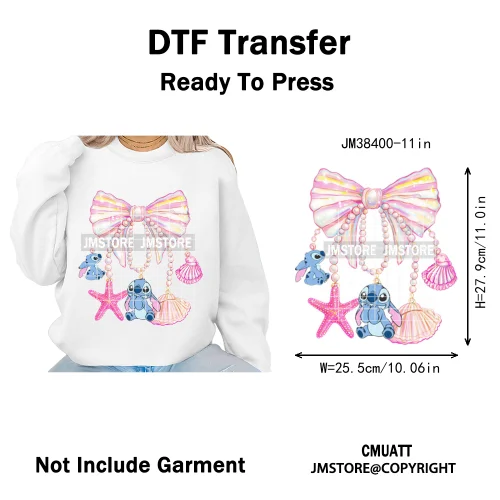 Cute Summer Holiday Life Palm Beach Vibes Cartoon Characters Coquette Iron on DTF Transfers Stickers Ready to Press for Clothing