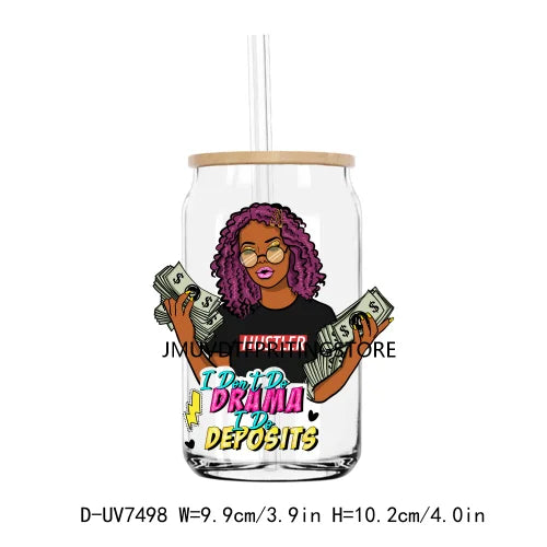 African American Black Women UV DTF Transfers Stickers Decals For Libbey Cold Cups Mugs Tumbler Waterproof DIY Craft Afro Girls