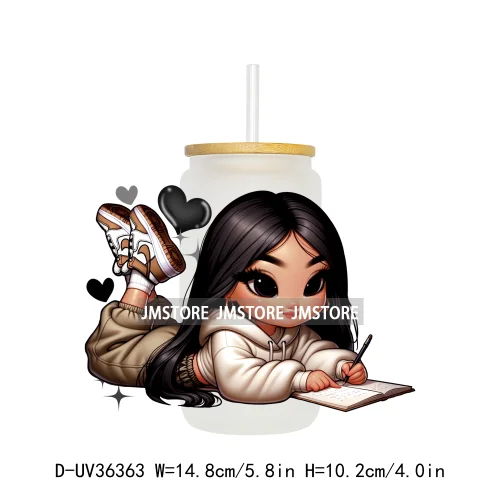 Princess Reading Book Lover UV Sticker Decals For Libbey Cold Cups Mugs Tumbler Transfer Stickers Waterproof High Quality Labels