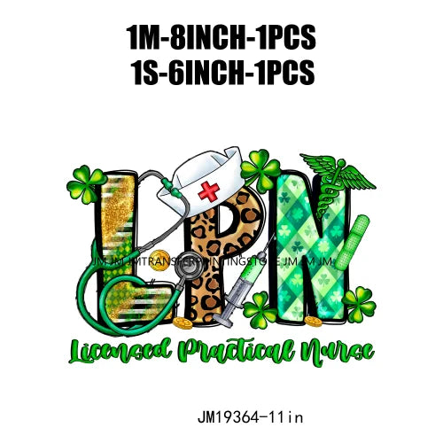 Shamrock Crusher Sassy litt lassie St Patricks Day Coffee Rainbow Gnomies Logos DTF Transfer Stickers Ready To Press For Hoodies