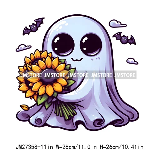 Funny Happy Death Watch Scary Movie Boo Ghost Halloween Vibes Thermal Logos DTF Iron On Heat Press Transfer Stickers For Clothes