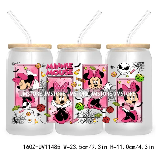 Christmas Cartoon Friends Holiday Season 16OZ UV Cup Wrap DTF Transfer Stickers For Libbey Glass Can Cup Tumbler Waterproof Logo