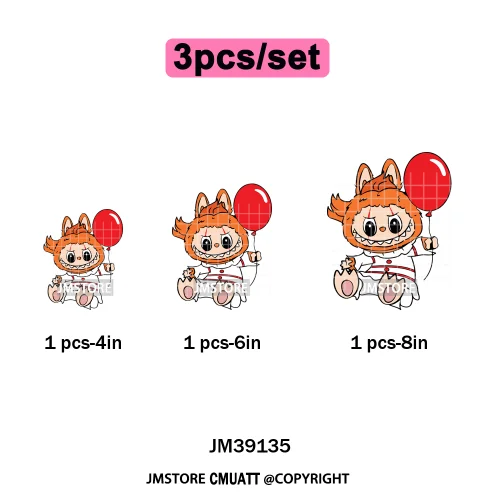 Cute Monster Cartoon Character Spooky Halloween Season Iron on DTF Washable Transfers Stickers Ready to Press for T-shirts Bags