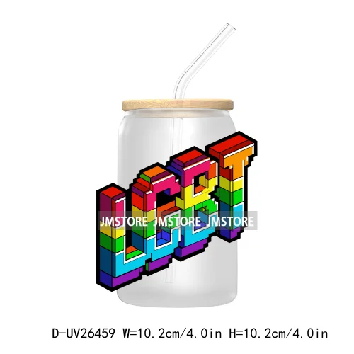 LGBT Quotes UV DTF Transfer Stickers Decals For Libbey Cold Cups Mugs Tumbler Waterproof DIY Custom Logo Labels Rainbow Pride