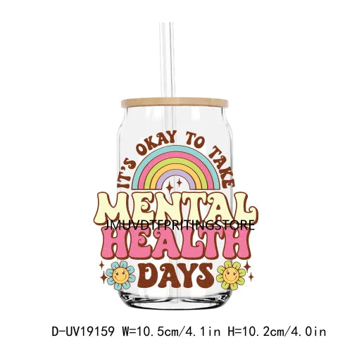 Positive Affirmations Good Vibes UV DTF Transfers Sticker Decals For Libbey Cold Cups Mugs Tumbler Waterproof DIY Craft Kindness