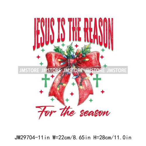 Christmas Girly Vibes Santa Winter Jesus Coquette Bow Tis The Season Iron On DTF Transfers Stickers Ready To Press For Clothes