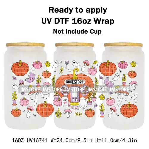 Fall Pumpkin Bow Autumn Girly UV DTF Stickers Ready To Transfer Cup Wrap Custom Labels DIY Craft For Libbey Can Glass Tumblers