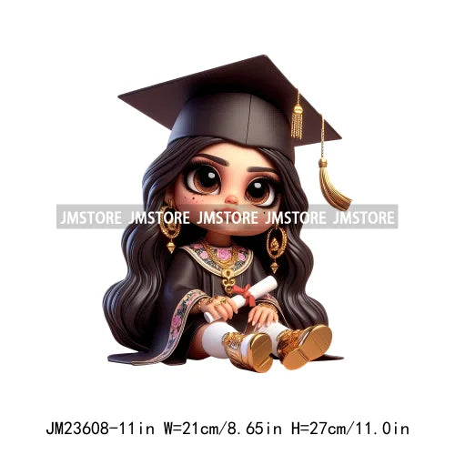 Chicano Graduation Para Mi Familia Si Se Pudo Chicano Educated Latina Sernior School Girls DTF Transfer Stickers For T-shirts