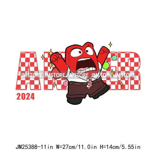 Washable Checkered Character Emotions Speech Therapy Designs Iron On DTF Heat Press Transfer Stickers Ready To Press For Clothes