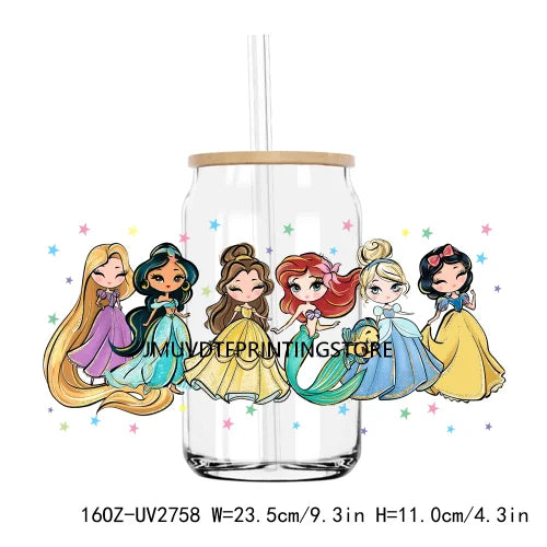 Cartoon Movie Characters Best Friends UV DTF Sticker For 16OZ Libbey Glass Cup Can Wrap Transfer Sticker Custom Labels DIY Logo