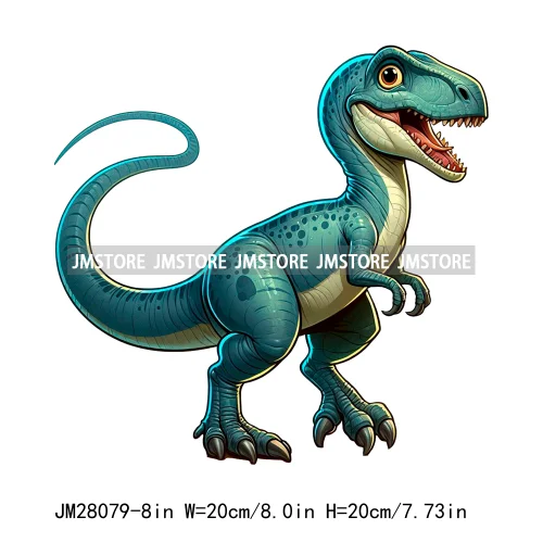 Colorful Dinosaur Baby Animal Thermal Printing Iron On DTF Transfer Stickers Ready To Press For Clothes