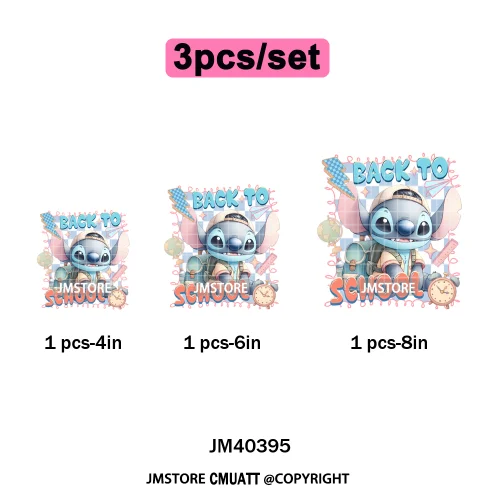 Colorful Checkered Cartoon First Day of School Design Kid Back To School Iron on DTF Transfer Sticker Ready to Press for Clothes