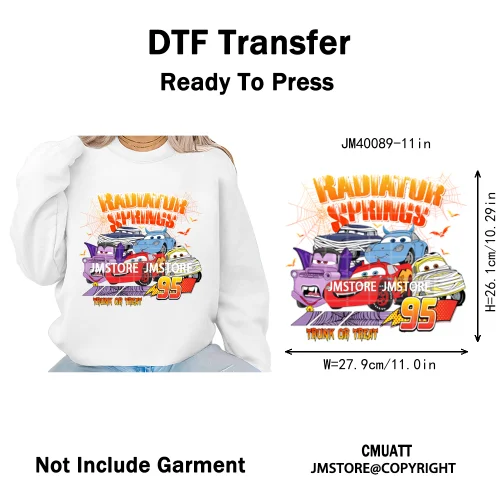Happy Halloween Season Pumpkin Skull Cartoon Character Girly Evil Queen Iron on DTF Transfer Stickers Ready to Press for Textile