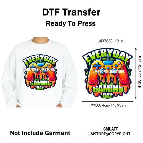 12in Old School Rap Hip Hop Music King Gaming Urban Vibes Graffiti Iron on DTF Heat Transfer Stickers Ready to Press for T-shirt