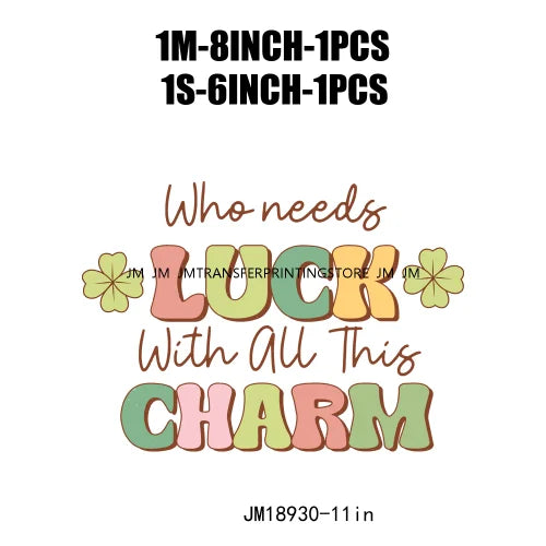 Happy St Patrick's Irish Day Lucky Vibes Shamrock And Roll Wish DTF Heat Transfers Stickers Printing Ready To Press For Clothing