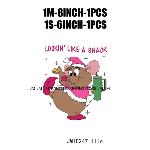 Funny Mouse Princess Christmas Designs Looking Like A Snack Gus Christmas Heat Transfer Stickers Ready To Press For Clothes Bags