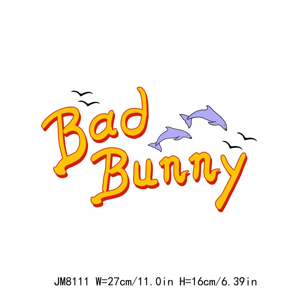 Cool Bad Bunny Un Verano Sweet Dream Clothing Decals Custom Patch Iron On Transfer Printing Sticker For Garment Decoration