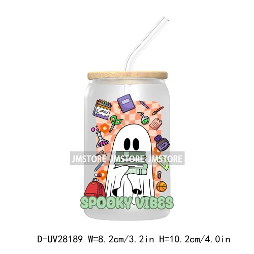 Spooky Ghost Boo Halloween Tis The Season UV DTF Transfer Stickers Decals For Libbey Cold Cup Mugs Tumbler Waterproof Book Ghoul