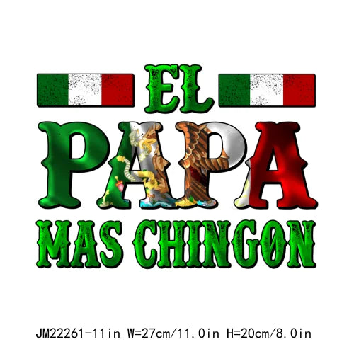 Daddy Is My Hero Sport Dad Printing Decals First Father's Day Together Mas Chingon Papa DTF Transfer Stickers For Sweatshirt