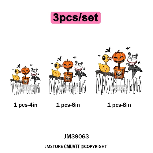 Spooky Scary Vibes Cartoon Halloween Ghost Designs Iron on DTF Washable Heat Transfers Stickers Ready to Press for Textile Bags