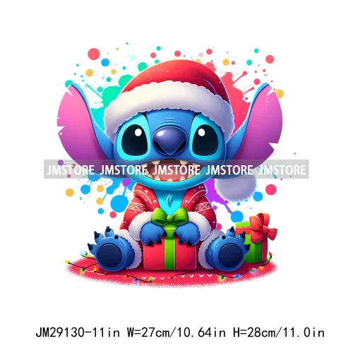 Cartoon Animal Character Merry Christmas Holiday Season Iron On DTF Transfer Stickers Logos Ready To Press For Hoodies