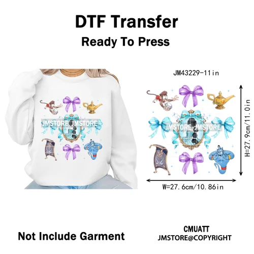 Trendy Girls Mirror Coquette Cartoon Friends Character Trip Holiday Iron on DTF Transfer Stickers Ready to Press for Sweatshirts
