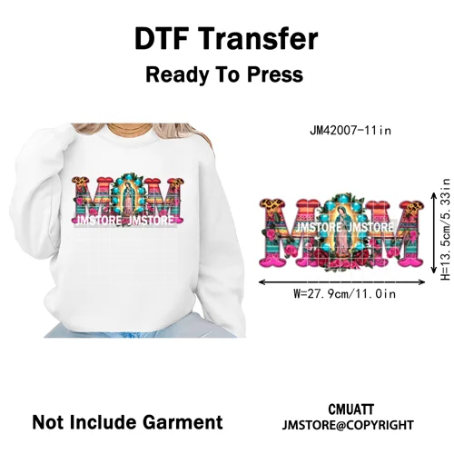 Feliz Navidad Mexican Christmas Concha Santa Latina Holiday Fiesta Iron on DTF Transfers Stickers Ready to Press for T-shirts