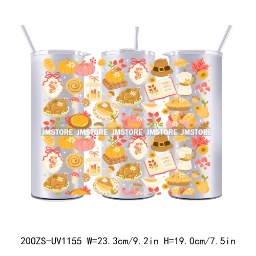 Cozy Season Fall Thanksgiving UV DTF Tumbler Wraps Durable Ready To Apply Transfer Stickers For 20OZ Straight Skinny Tumblers