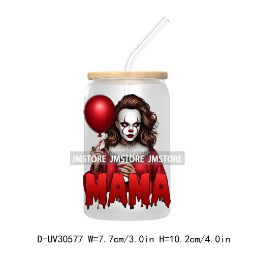 Halloween Horror Mama Dad Movie Killers UV DTF Transfers Stickers Decals For Libbey Cold Cups Mugs Tumbler High Quality Labels