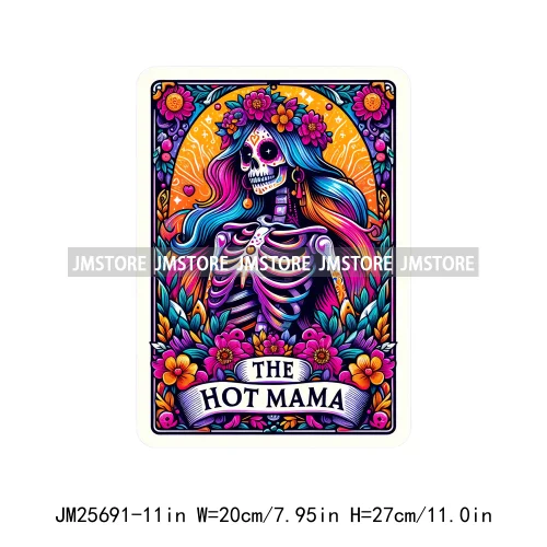 Wholesale Hot Mama Teacher Design Hockey Baseball Player Tarot Card DTF Iron on Decals Heat Press Transfer Stickers for Clothing